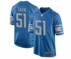 Detroit Lions #51 Jahlani Tavai Game Blue Team Color Football Jersey