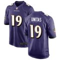 Baltimore Ravens Retired Player #19 Johnny Unitas Nike Purple Vapor Limited Player Jersey