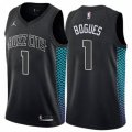 Charlotte Hornets #1 Muggsy Bogues Authentic Black NBA Jersey - City Edition