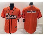 Chicago Bears Orange Team Big Logo With Patch Cool Base Stitched Baseball Jersey