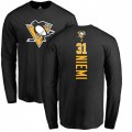Pittsburgh Penguins #31 Antti Niemi Black Backer Long Sleeve T-Shirt