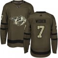 Nashville Predators #7 Yannick Weber Authentic Green Salute to Service NHL Jersey