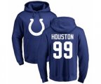 Indianapolis Colts #99 Justin Houston Royal Blue Name & Number Logo Pullover Hoodie