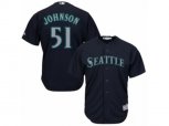 Seattle Mariners #51 Randy Johnson Authentic Navy Blue Alternate 2 Cool Base MLB Jersey