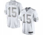 Green Bay Packers #15 Bart Starr Limited White Platinum Football Jersey