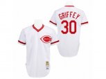 Cincinnati Reds #30 Ken Griffey Replica White Throwback MLB Jersey