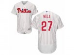 Philadelphia Phillies #27 Aaron Nola White Red Strip Flexbase Authentic Collection MLB Jersey