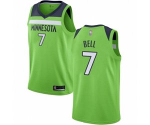Minnesota Timberwolves #7 Jordan Bell Authentic Green Basketball Jersey Statement Edition