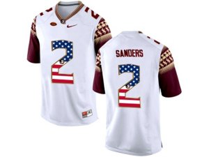 2016 US Flag Fashion-2016 Men\'s Florida State Seminoles Deion Sanders #2 College Football Limited Jersey - White