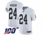 Oakland Raiders #24 Charles Woodson White Vapor Untouchable Limited Player 100th Season Football Jersey