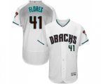 Arizona Diamondbacks #41 Wilmer Flores White Teal Alternate Authentic Collection Flex Base Baseball Jersey