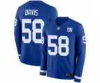 New York Giants #58 Tae Davis Limited Royal Blue Therma Long Sleeve Football Jersey