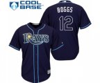 Tampa Bay Rays #12 Wade Boggs Replica Navy Blue Alternate Cool Base Baseball Jersey
