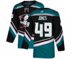 Anaheim Ducks #49 Max Jones Authentic Black Teal Alternate Hockey Jersey