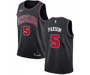 Chicago Bulls #5 John Paxson Authentic Black Basketball Jersey Statement Edition