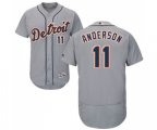 Detroit Tigers #11 Sparky Anderson Grey Road Flex Base Authentic Collection Baseball Jersey