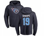 Tennessee Titans #19 Tajae Sharpe Navy Blue Name & Number Logo Pullover Hoodie