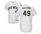 Milwaukee Brewers #49 Yovani Gallardo White Alternate Flex Base Authentic Collection Baseball Jersey