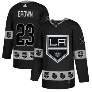 Los Angeles Kings #23 Dustin Brown Authentic Black Team Logo Fashion NHL Jersey