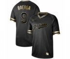 Cleveland Indians #9 Carlos Baerga Authentic Black Gold Fashion Baseball Jersey