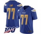 Los Angeles Chargers #77 Forrest Lamp Limited Electric Blue Rush Vapor Untouchable 100th Season Football Jersey