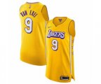 Los Angeles Lakers #9 Nick Van Exel Authentic Gold 2019-20 City Edition Basketball Jersey