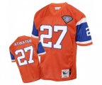 Denver Broncos #27 Steve Atwater Orange With 75TH Patch Authentic Throwback Football Jersey