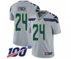 Seattle Seahawks #24 Marshawn Lynch Grey Alternate Vapor Untouchable Limited Player 100th Season Football Jersey