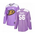 Anaheim Ducks #56 Brayden Tracey Authentic Purple Fights Cancer Practice Hockey Jersey