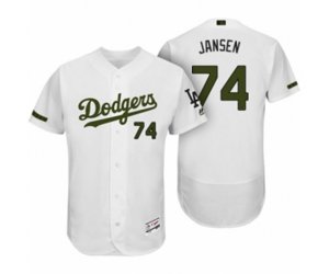 Los Angeles Dodgers #74 Kenley Jansen White 2017 Memorial Day Collection Flex Base Jersey