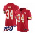 Kansas City Chiefs #34 Carlos Hyde Red Team Color Vapor Untouchable Limited Player 100th Season Football Jersey