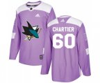 Adidas San Jose Sharks #60 Rourke Chartier Authentic Purple Fights Cancer Practice NHL Jersey