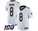 New Orleans Saints #8 Archie Manning White Vapor Untouchable Limited Player 100th Season Football Jersey