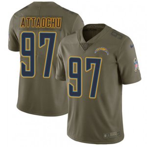 Los Angeles Chargers #97 Jeremiah Attaochu Limited Olive 2017 Salute to Service NFL Jersey