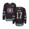 Montreal Canadiens #17 Brett Kulak Authentic Black 1917-2017 100th Anniversary Hockey Jersey