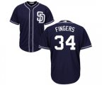 San Diego Padres #34 Rollie Fingers Replica Navy Blue Alternate 1 Cool Base MLB Jersey