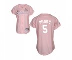 Women's St. Louis Cardinals #5 Albert Pujols Replica Pink Fashion Baseball Jersey