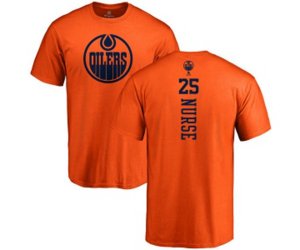 Edmonton Oilers #25 Darnell Nurse Orange One Color Backer T-Shirt