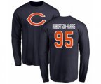 Chicago Bears #95 Roy Robertson-Harris Navy Blue Name & Number Logo Long Sleeve T-Shirt
