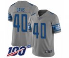 Detroit Lions #40 Jarrad Davis Limited Gray Inverted Legend 100th Season Football Jersey