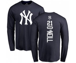 New York Yankees #21 Paul O\'Neill Replica Navy Blue Alternate Baseball T-Shirt