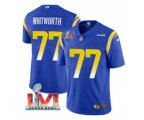 Los Angeles Rams #77 Andrew Whitworth Royal 2022 Super Bowl LVI Vapor Limited Stitched Jersey
