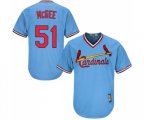St. Louis Cardinals #51 Willie McGee Authentic Light Blue Cooperstown Baseball Jersey