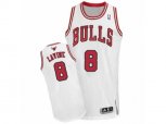 Adidas Chicago Bulls #8 Zach LaVine Authentic White Home NBA Jersey