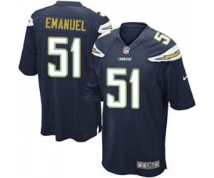 Los Angeles Chargers #51 Kyle Emanuel Game Navy Blue Team Color Football Jersey
