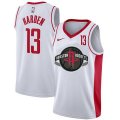 Houston Rockets #13 James Harden White Nike City Edition Number Swingman Jersey