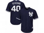 New York Yankees #40 Luis Severino Replica Navy Blue Alternate MLB Jersey