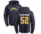 Los Angeles Chargers #52 Denzel Perryman Navy Blue Name & Number Logo Pullover Hoodie