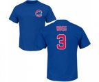 MLB Nike Chicago Cubs #3 David Ross Royal Blue Name & Number T-Shirt