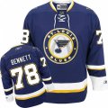 St. Louis Blues #78 Beau Bennett Premier Navy Blue Third NHL Jersey